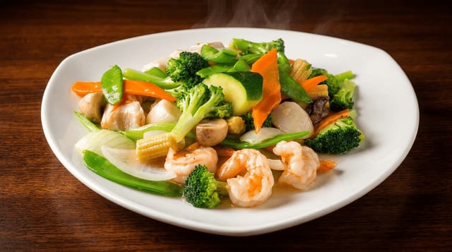 Shrimp with Garlic Sauce.